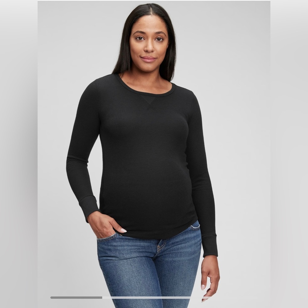 Gap Maternity Waffle Crewneck Shirt